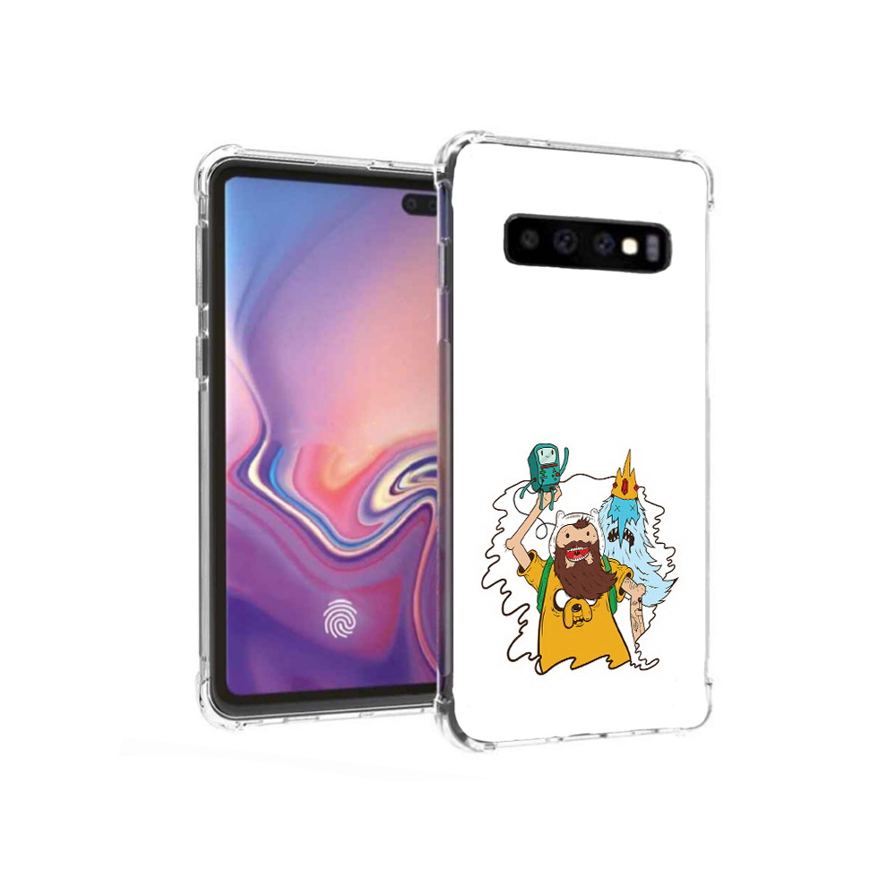 

Чехол MyPads Tocco для Samsung Galaxy S10+ время приключений старый Финн, Прозрачный, Tocco