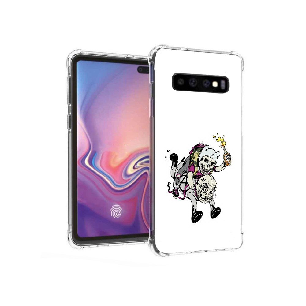 

Чехол MyPads Tocco для Samsung Galaxy S10+ время приключений скелеты (PT125670.500.277), Прозрачный, Tocco