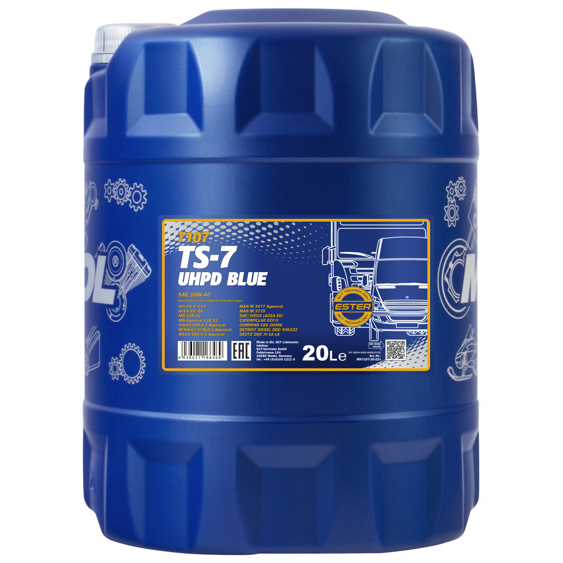 Моторное масло Mannol Ts-7 Blue 10W40 E6 20л