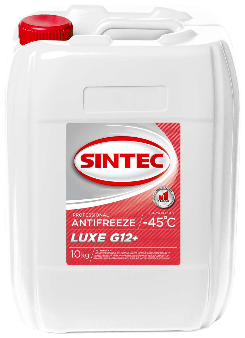 фото Антифриз sintec luxe g12 + (-45) красный 10 кг