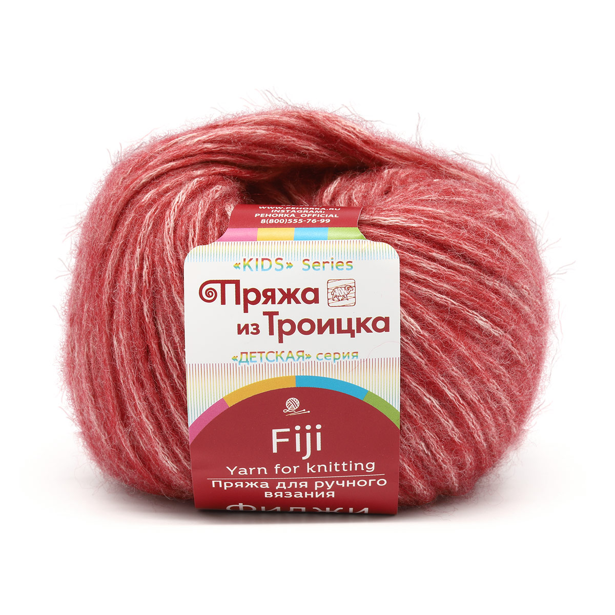 

Пряжа из Троицка 'Фиджи' 50 г, 95 м (меринос, хлопок) (363 светлая вишня), 5 мотков