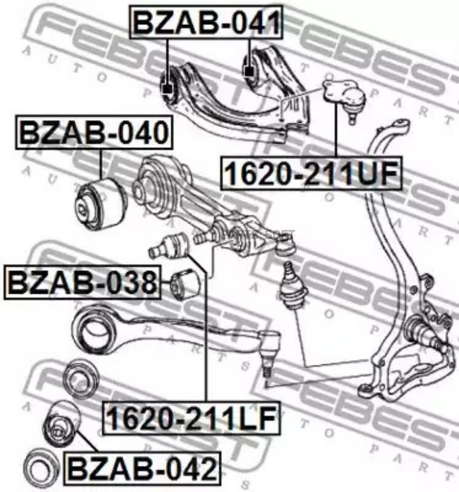 

FEBEST Опора шаровая переднего верхнего рычага FEBEST 1620-211UF