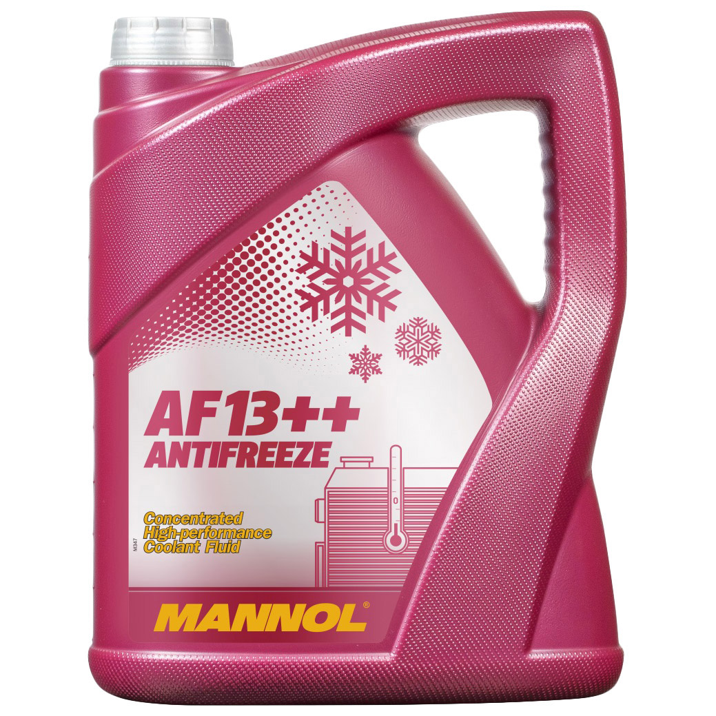 фото Готовый раствор охлаждающей жидкости антифриз красный antifreeze af13++ 5 л mannol 40155