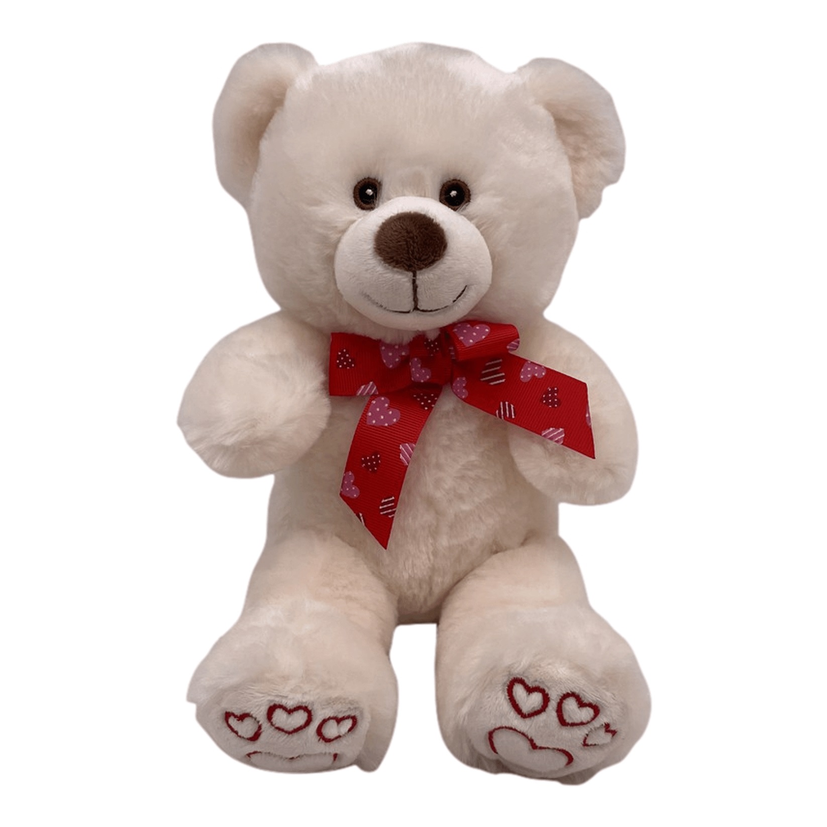 фото Мягкая игрушка медведь белый с бантом valori