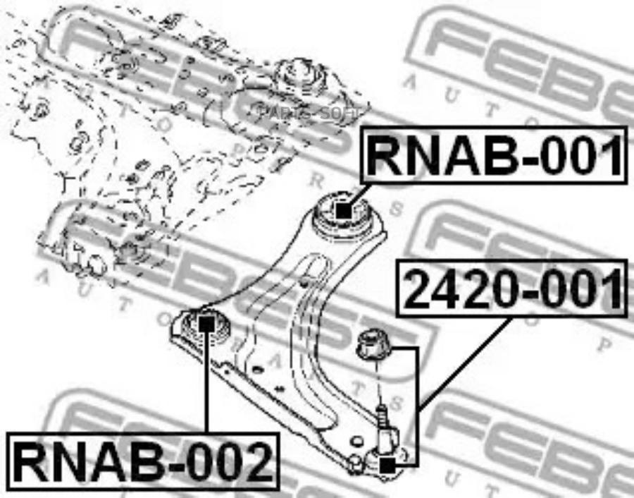 

FEBEST Опора шаровая пер.ниж.рычага RENAULT LAGUNA III 2007-2015 FEBEST 2420-001