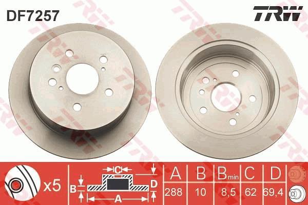 

Диск Тормозной Задн Lexus: Rx 03-; Toyota: Harrier 00- Trw Арт. Df7257