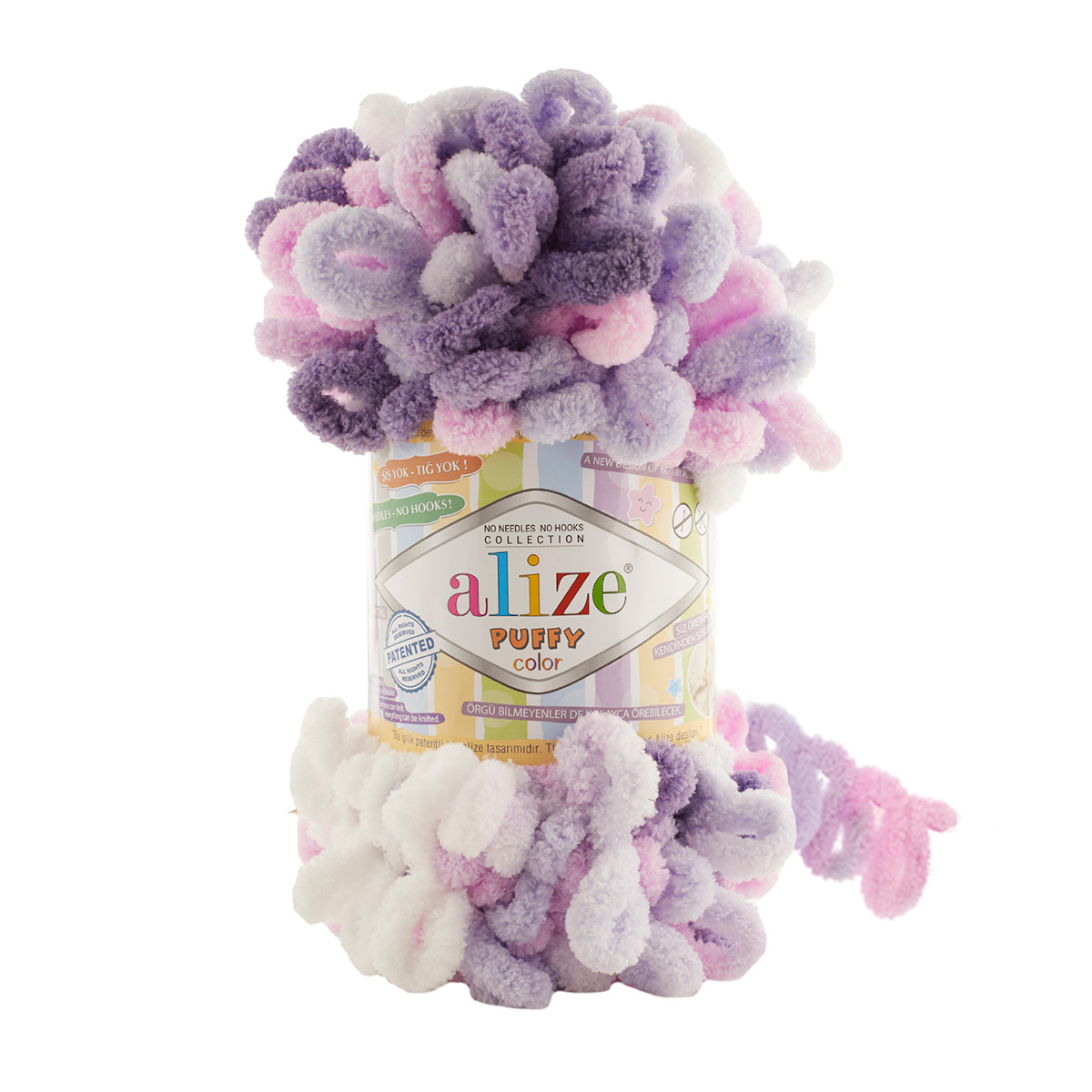 фото Пряжа alize 'puffy color' 100 г, 9 м (100% микрополиэстер) (6305), 5 мотков