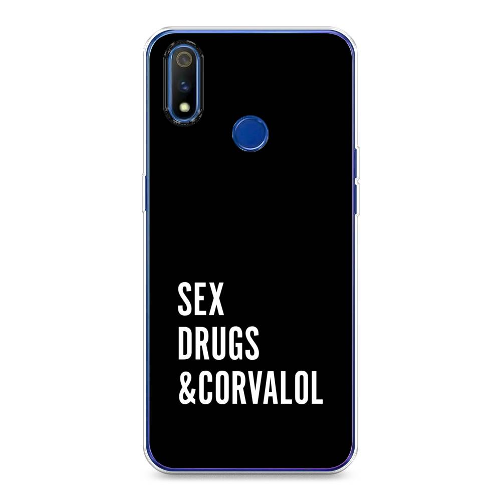 

Чехол на Realme 3 Pro "Corvalol", Черный;серый;белый, 251250-6