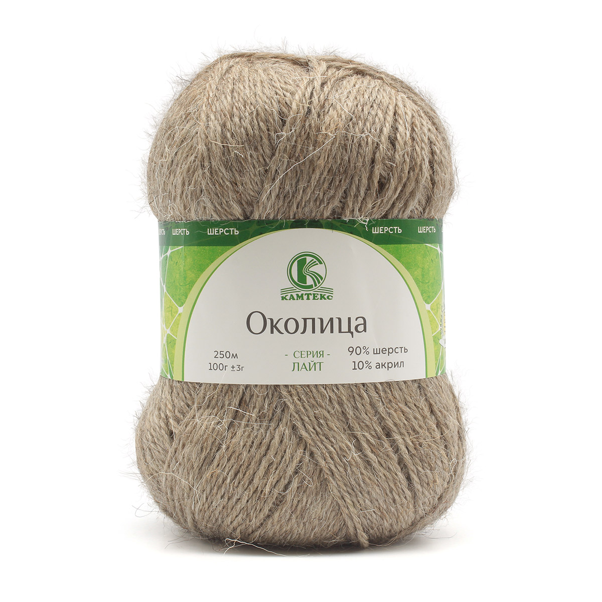 фото Пряжа камтекс 'околица' 100 г, 250 м (шерсть, акрил) (141 натуральный), 5 мотков