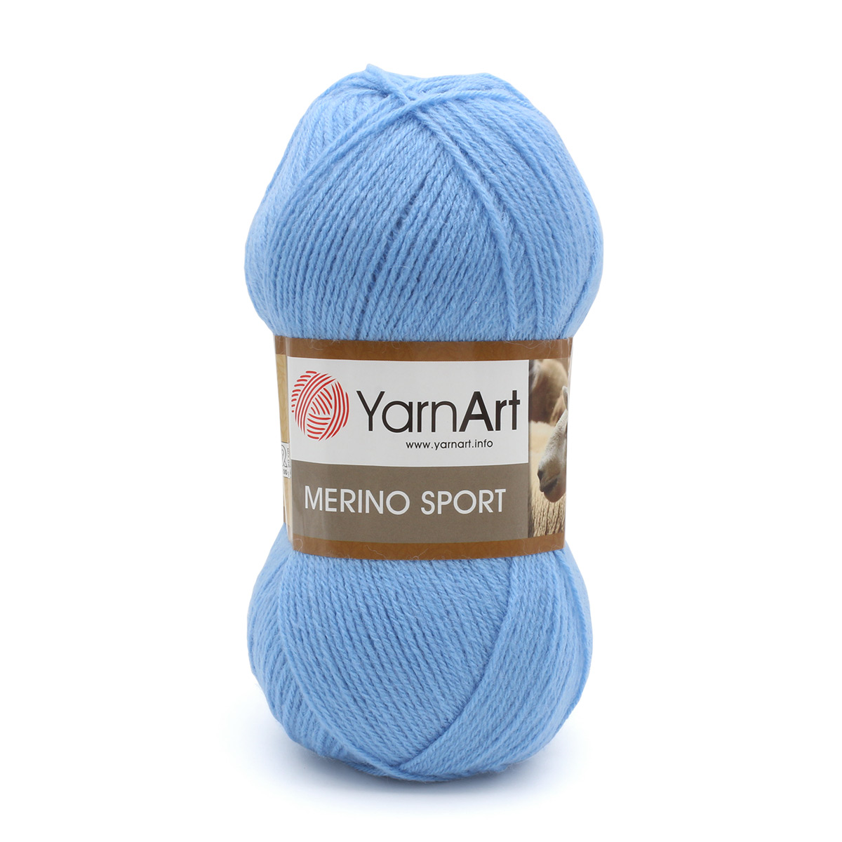 

Пряжа YarnArt 'Merino Sport', 100 г, 400 м (шерсть, акрил) (768 голубой), 5 мотков