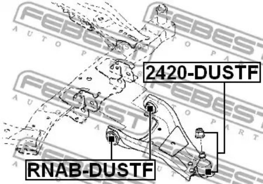 

FEBEST Опора шаровая нижн.левправ.RENAULT DUSTER 2011- FEBEST 2420-DUSTF