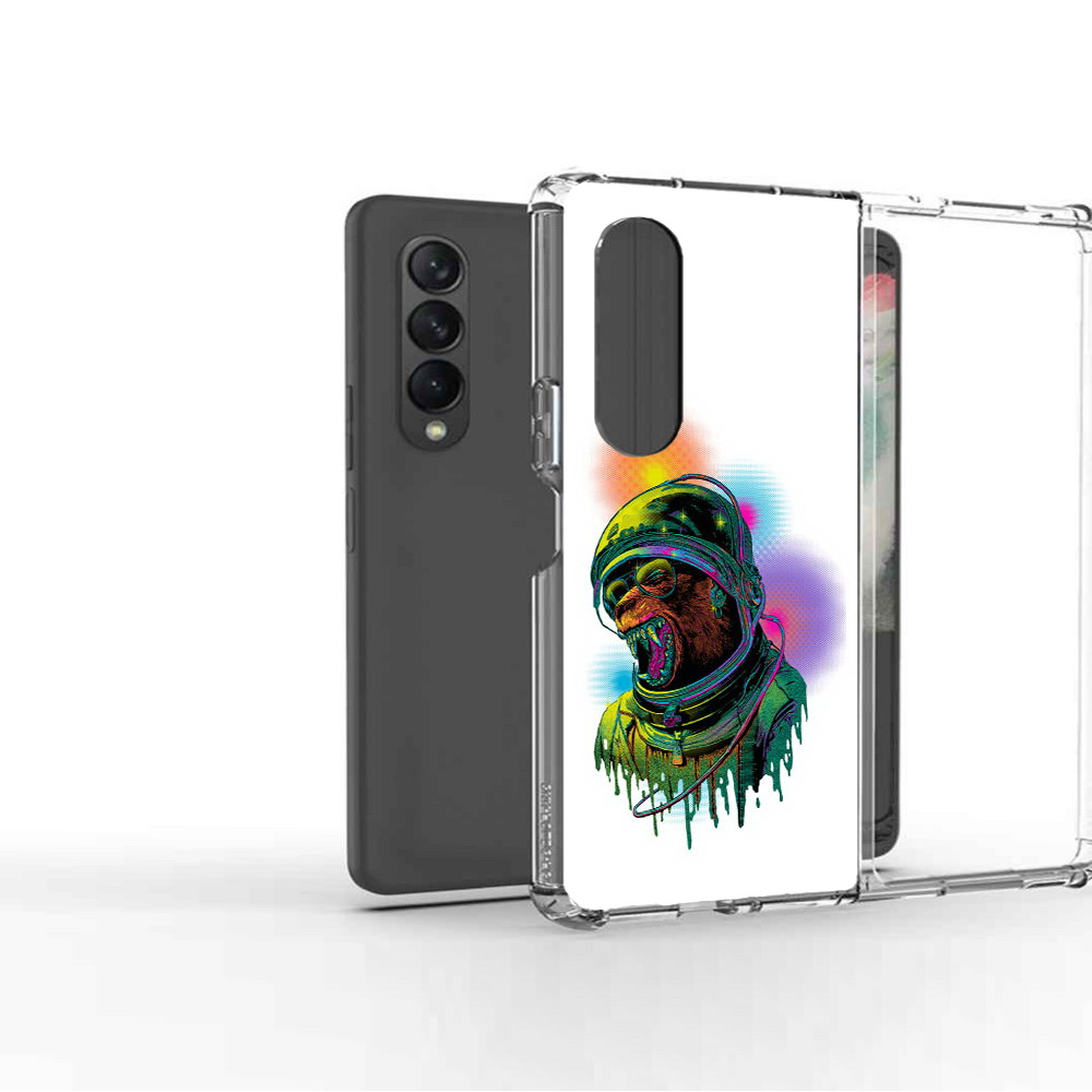 

Чехол MyPads Tocco для Samsung Galaxy Z Fold 3 медведь космонавт, Прозрачный, Tocco