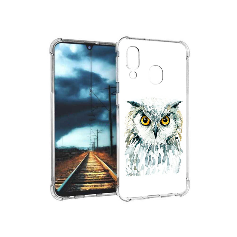 

Чехол MyPads Tocco для Samsung Galaxy A40 Серьезная сова (PT128655.504.156), Прозрачный, Tocco