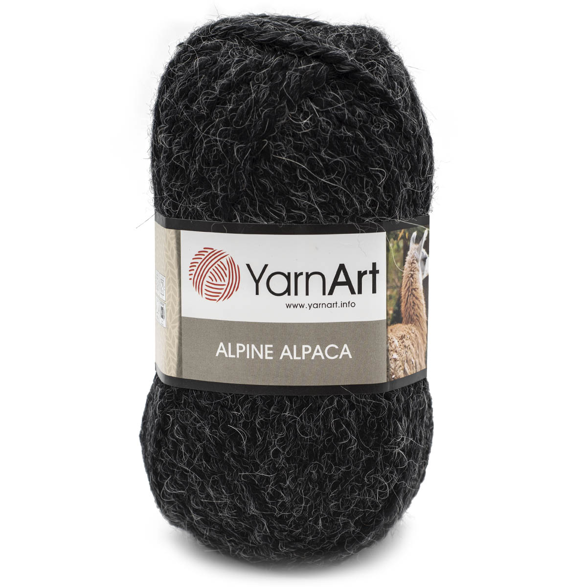 фото Пряжа yarnart 'alpine alpaca', 150 г, 120 м (альпака) (439 черный), 3 мотка