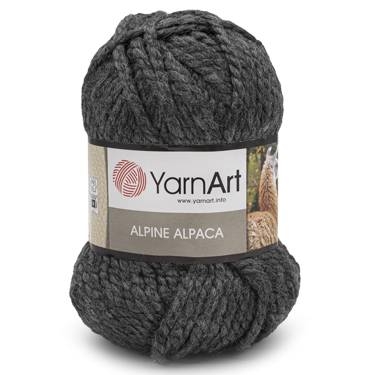 фото Пряжа yarnart 'alpine alpaca', 150 г, 120 м (альпака) (436 антрацит), 3 мотка