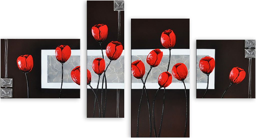 

Картина модульная на холсте Модулка Куст тюльпанов 150x90 см, 768