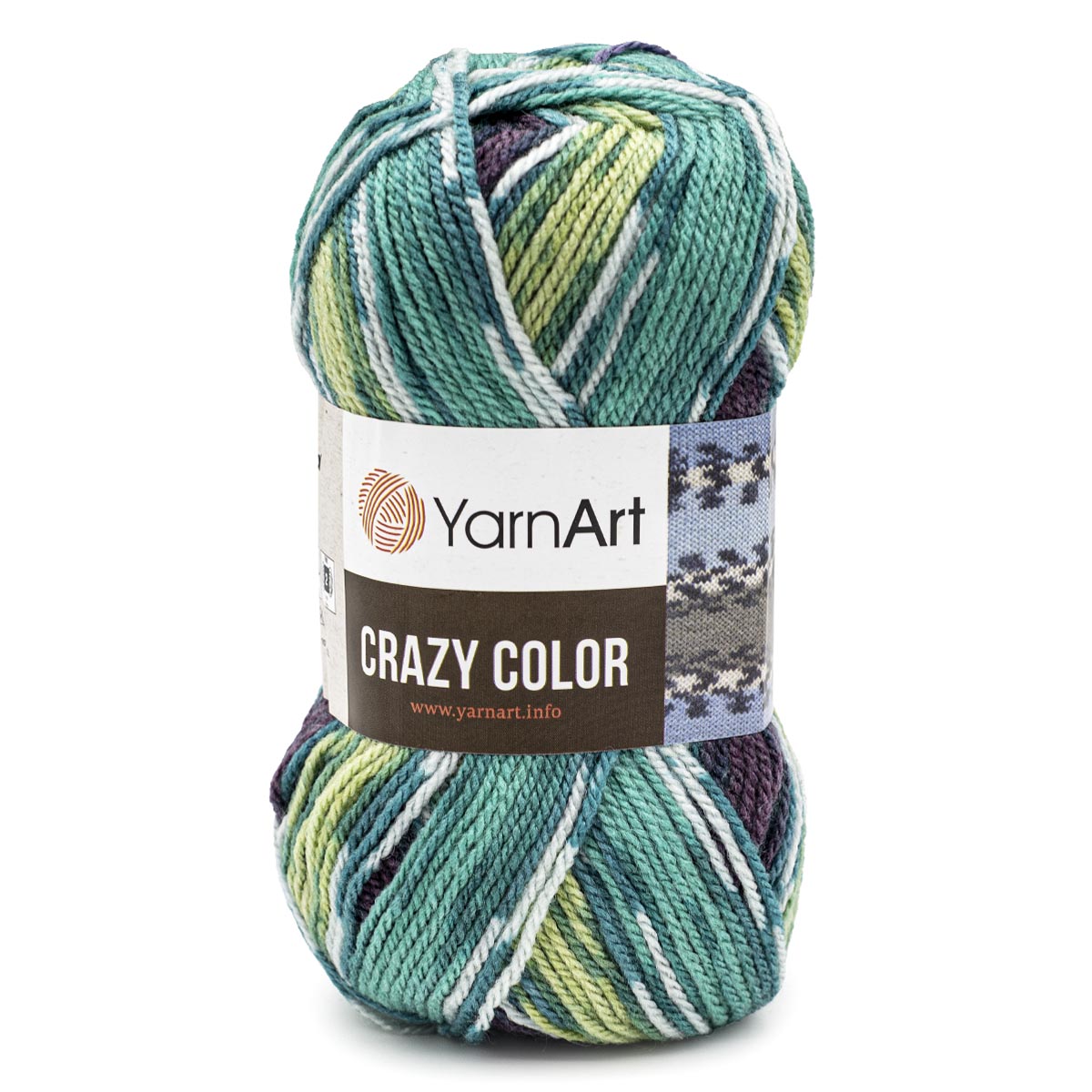 фото Пряжа yarnart 'crazy color', 100 г, 260 м (шерсть, акрил) (178 секционный), 5 мотков