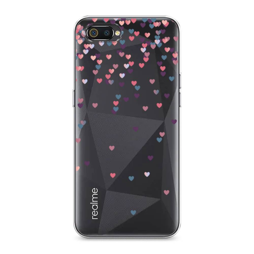 

Чехол на Realme C2 "Посыпка сердечки", Розовый;фиолетовый, 251150-3