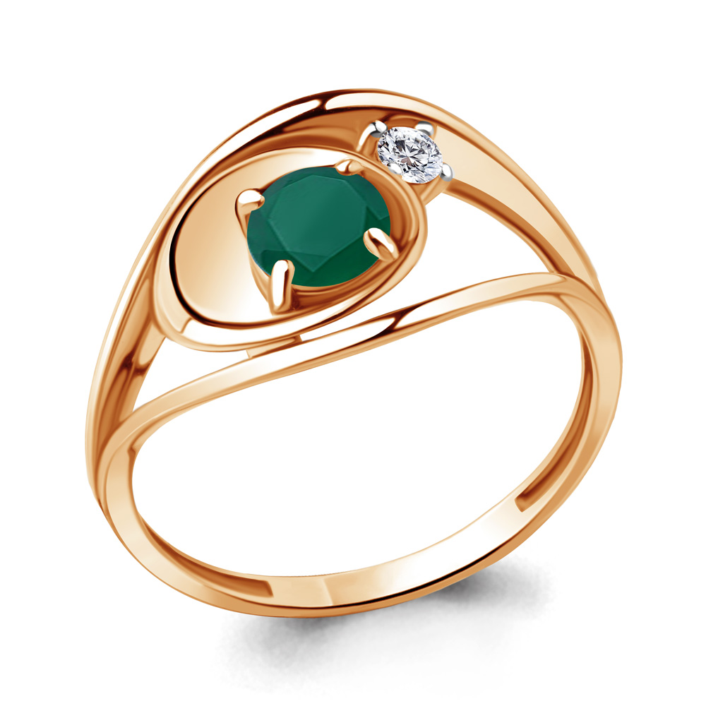 

Кольцо из серебра с агатом\фианитом Aquamarine Aquamarine 6944409А_925_з р, 6944409А_925_з