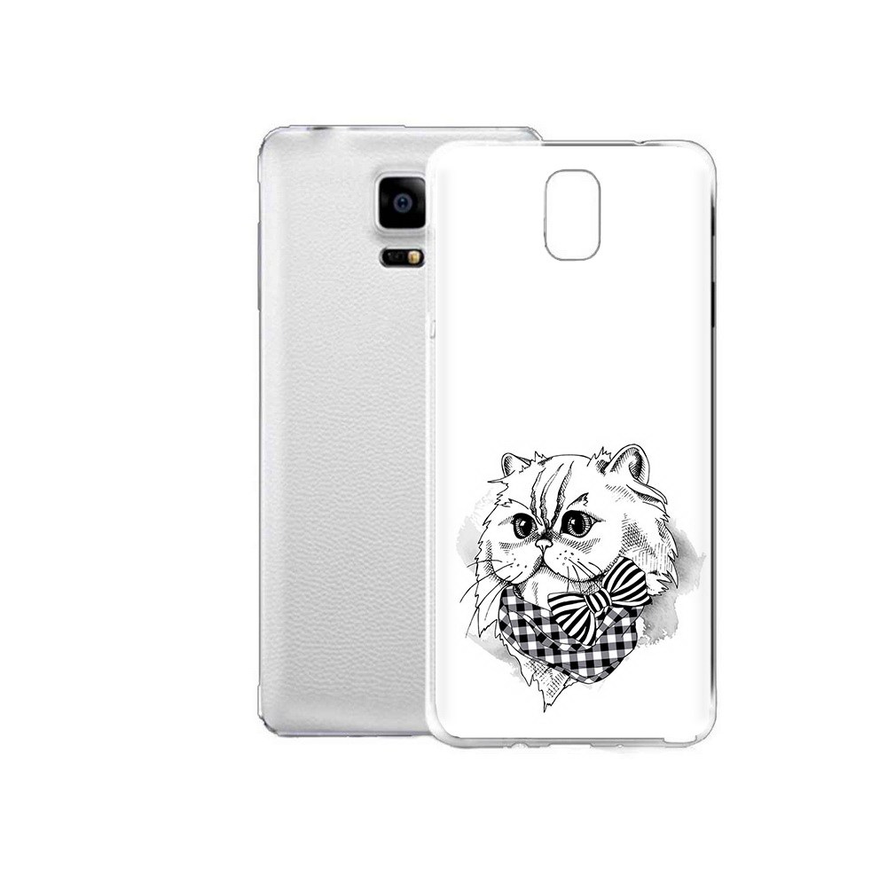 

Чехол MyPads Tocco для Samsung Galaxy Note Edge нарисованная красивая кошечка, Прозрачный, Tocco