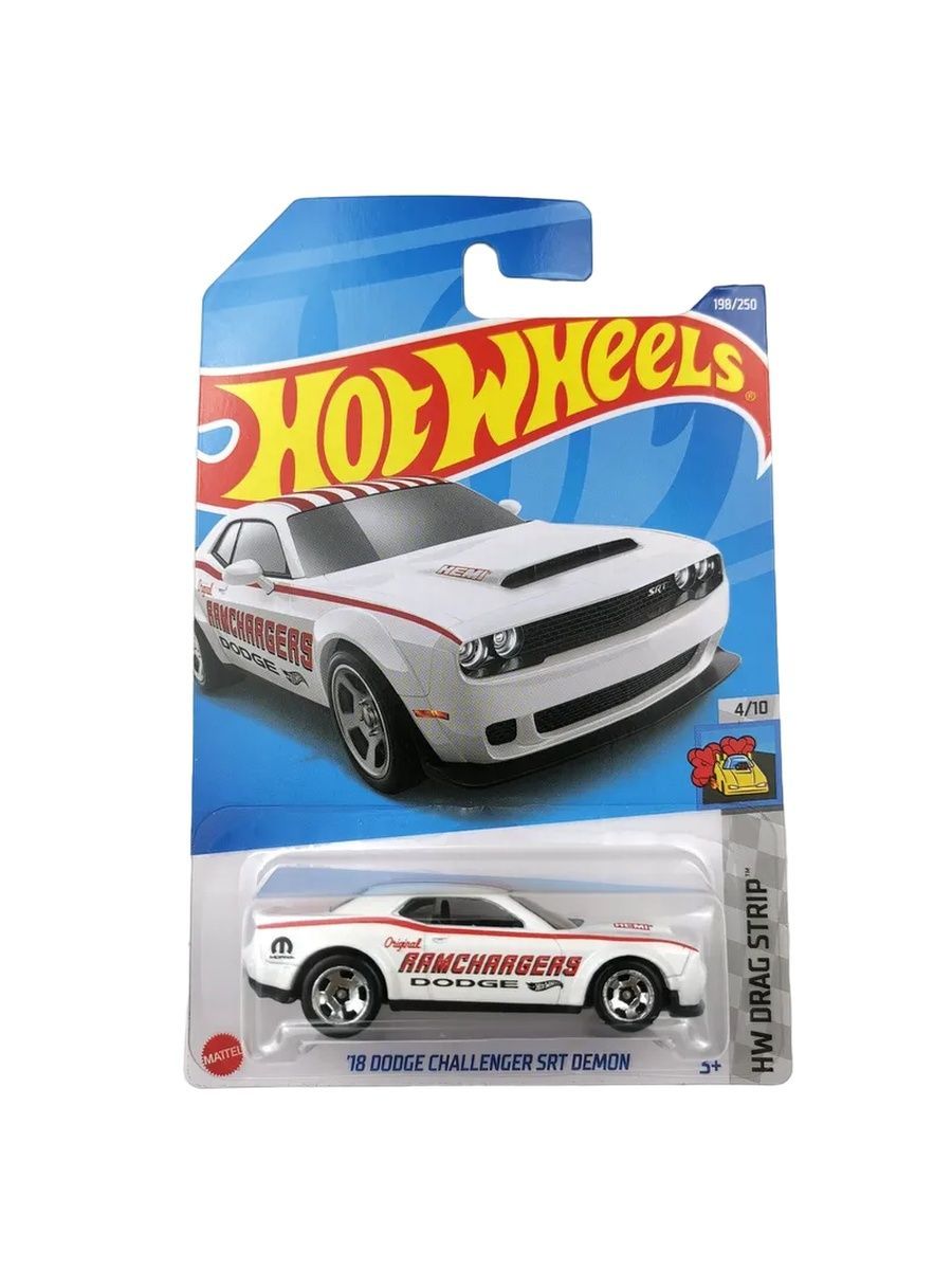 

Машинка Hot Wheels коллекционная (оригинал) 18 DODGE CHARGER SRT DEMON белый, HCV31