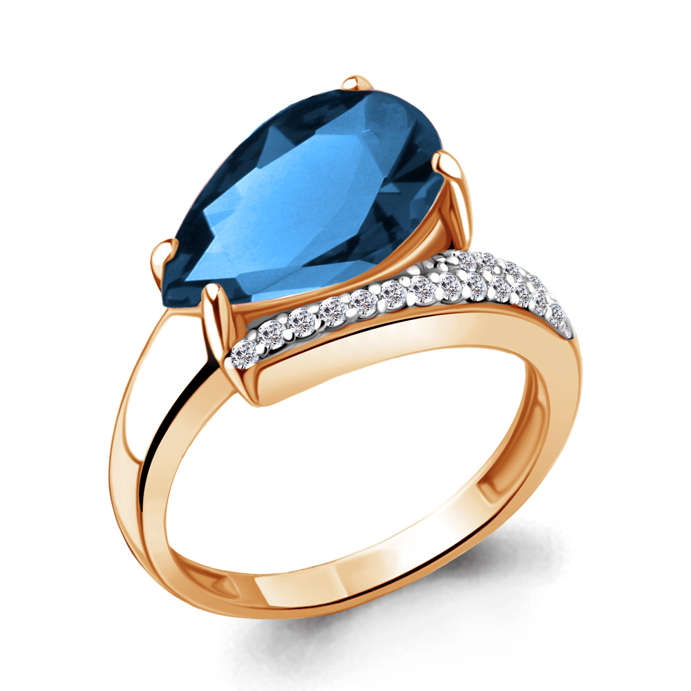 

Кольцо из серебра с фианитом Aquamarine Aquamarine 6944293А_925_з р, 6944293А_925_з