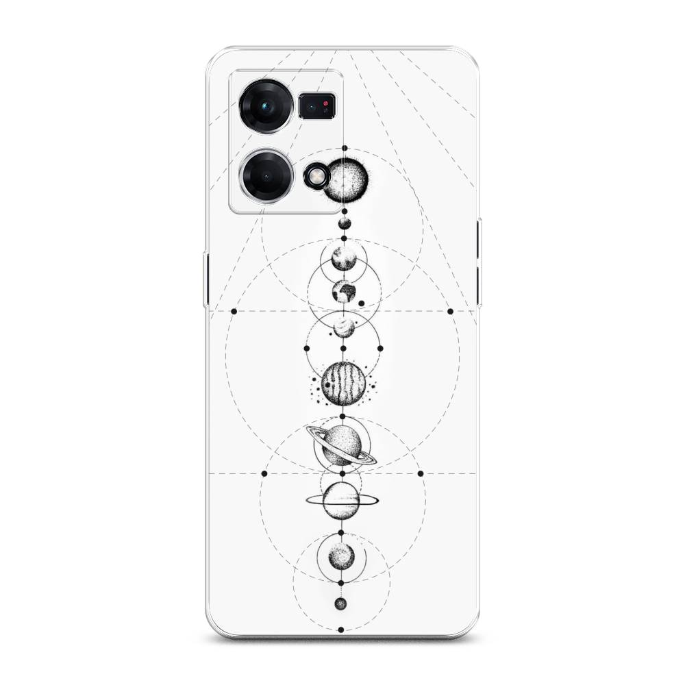 

Чехол на Oppo Reno 7 4G "Парад планет", Серый, 2511450-2