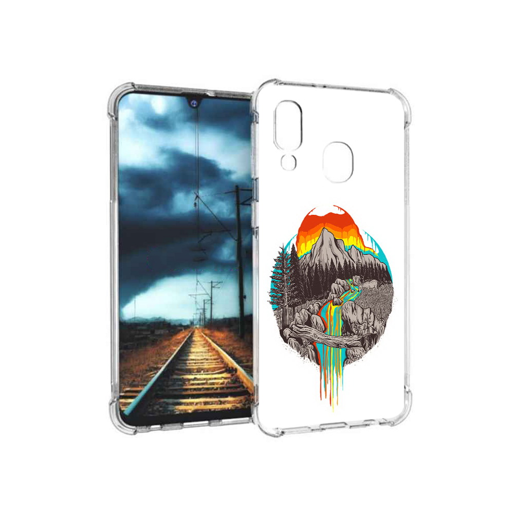 

Чехол MyPads Tocco для Samsung Galaxy A40 Радужный водопад (PT128655.504.144), Прозрачный, Tocco