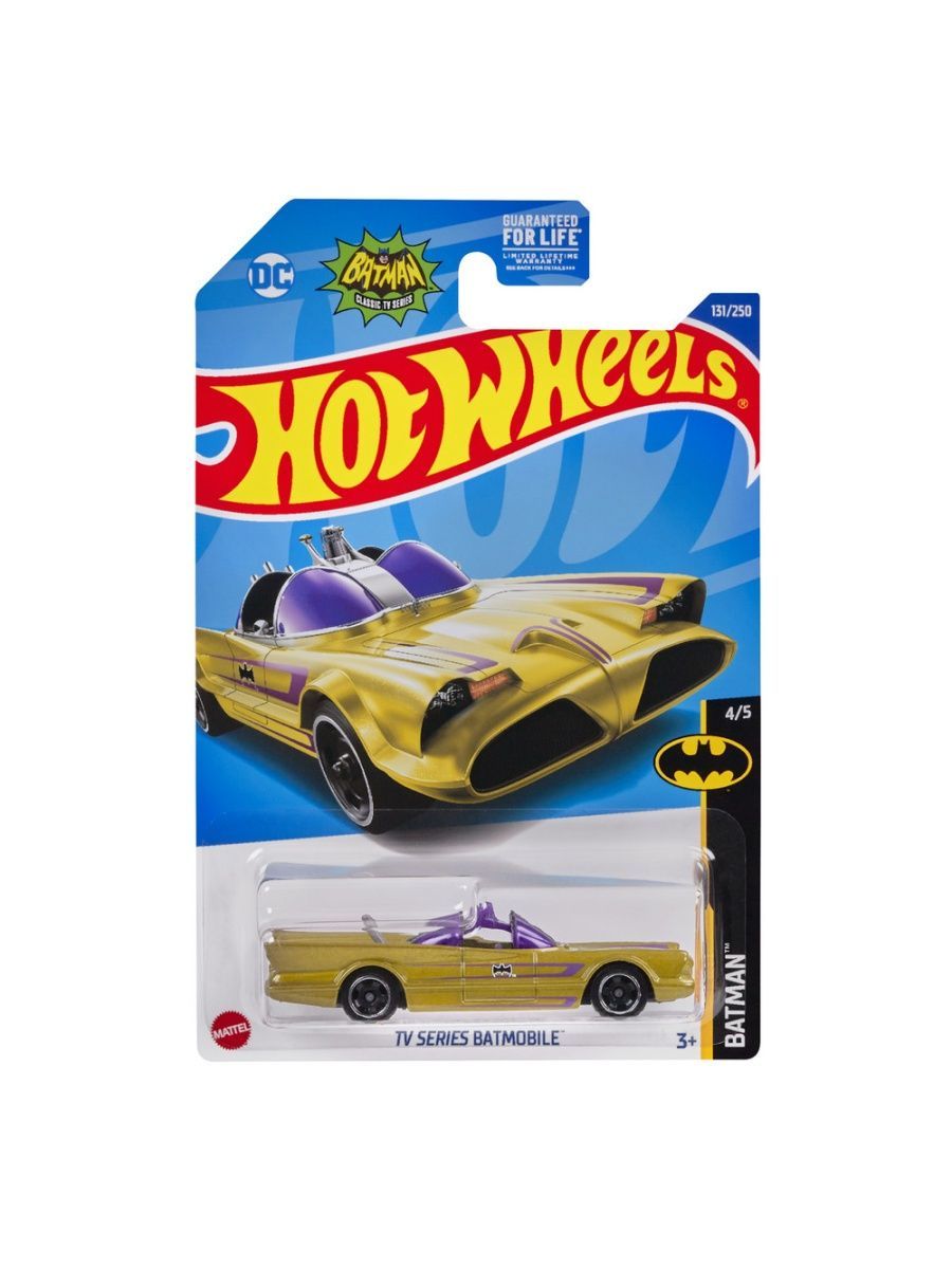 

Машинка Hot Wheels коллекционная "Бэтмен" (оригинал) TV SERIES BATMOBILE золотистый, HCW61
