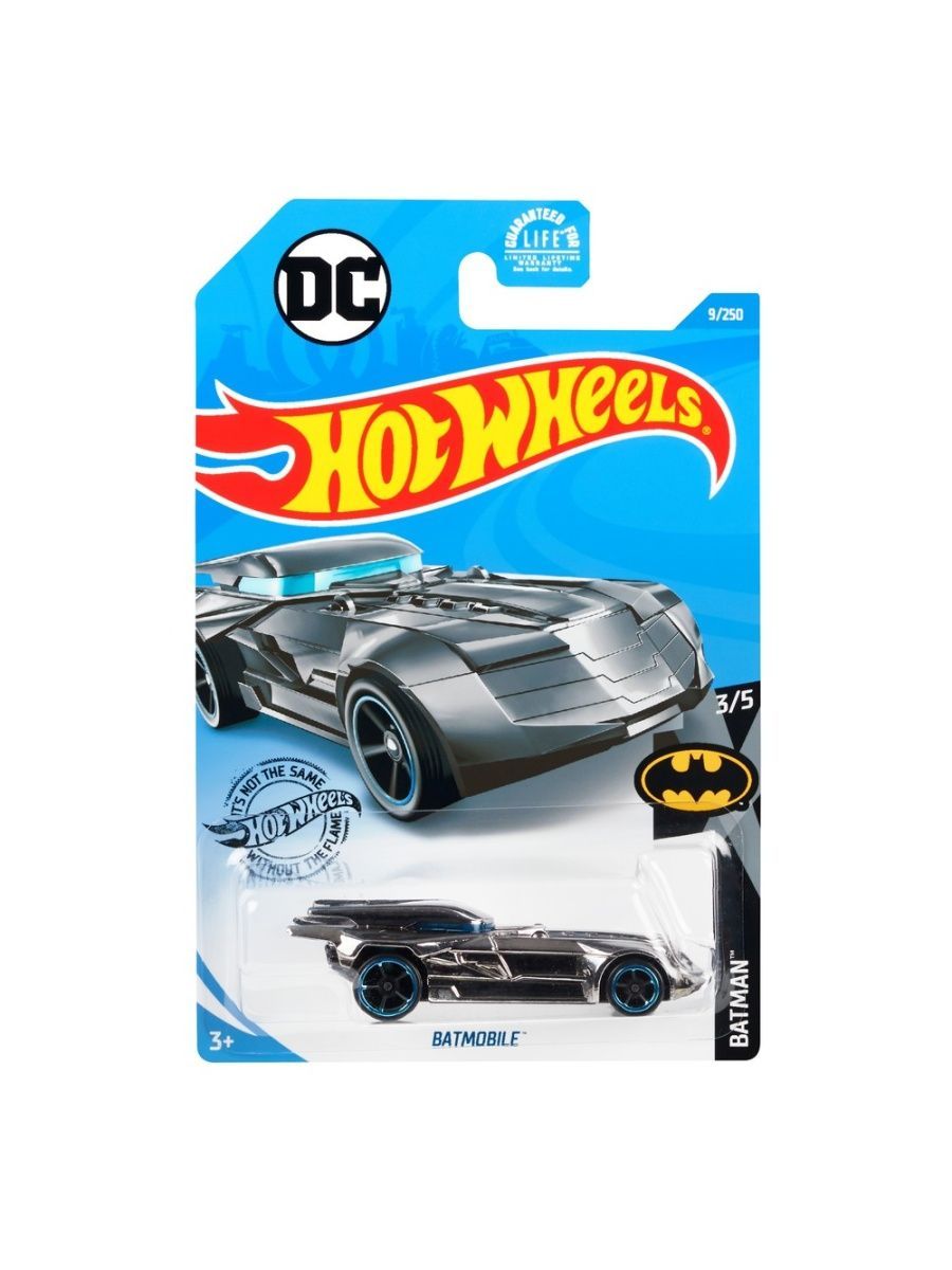 

Машинка Hot Wheels коллекционная "Бэтмен" (оригинал) BATMOBILE серебристый/голубой, GHF68