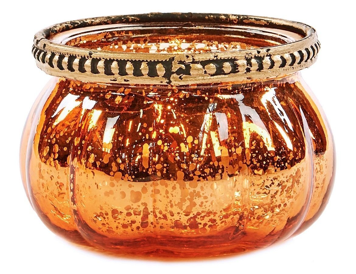 Стеклянный подсвечник для чайной свечи янтарный, 9 см, Goodwill