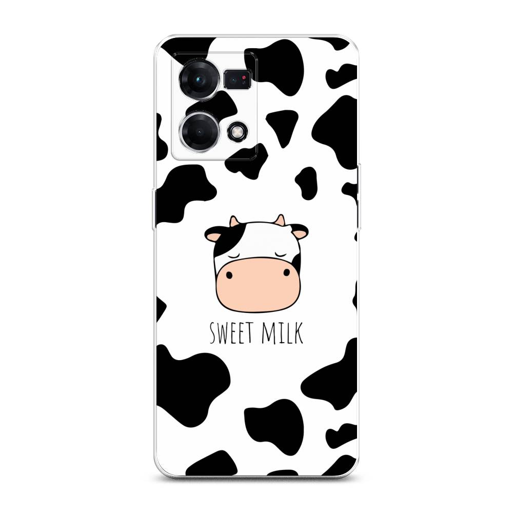 

Чехол на Oppo Reno 7 4G "Sweet milk", Розовый;белый;черный, 2511450-1