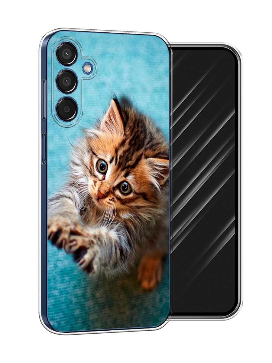

Чехол Awog на Samsung Galaxy M15 5G "Котенок просит есть", Бирюзовый;коричневый;белый, 2109550-1
