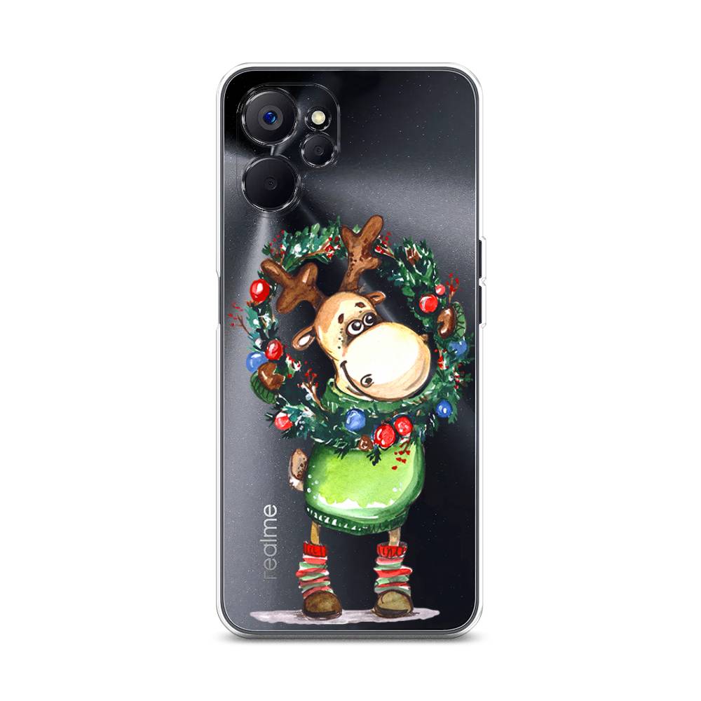 

Чехол на Realme 10 5G "Олень с новогодним венком", 2512650-4