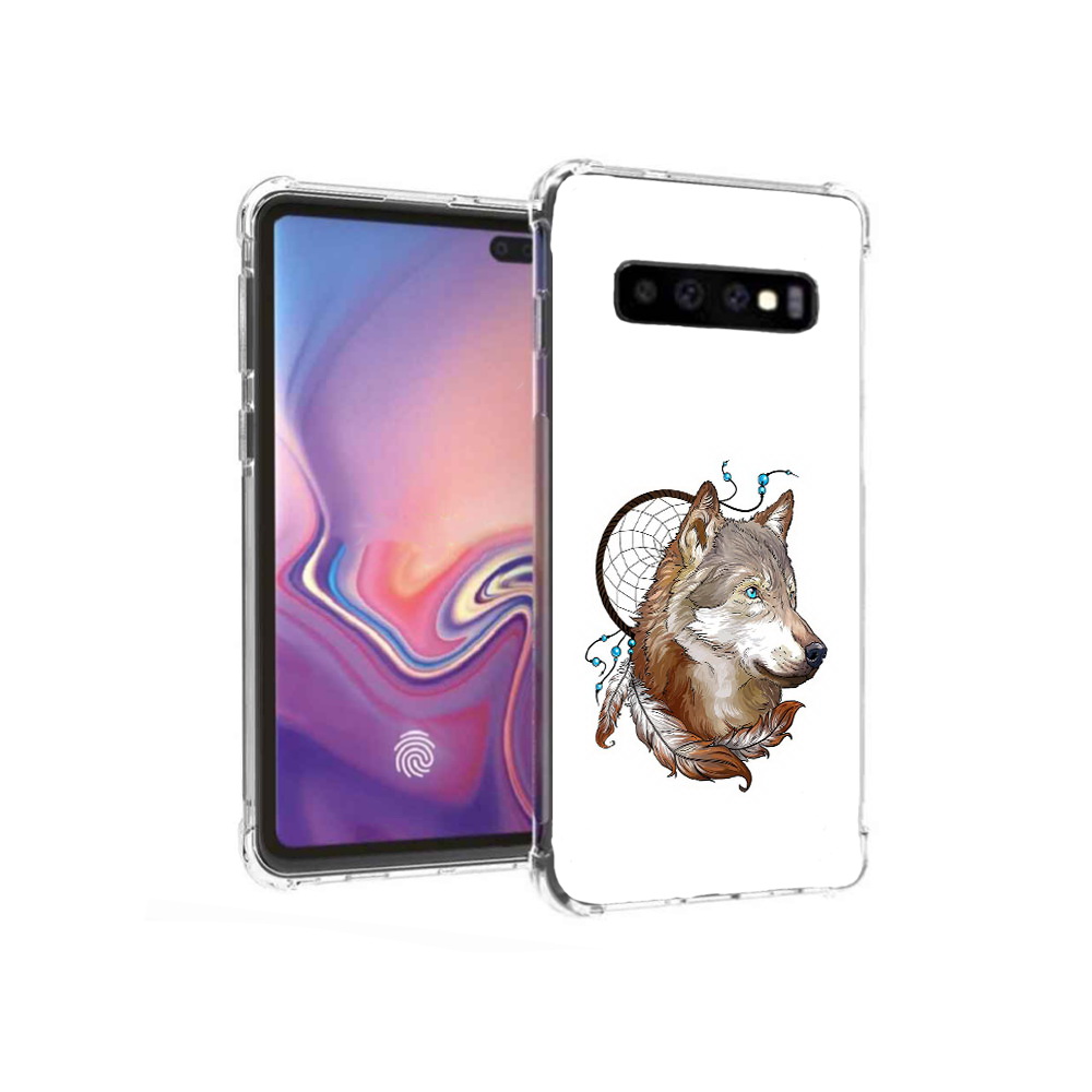 

Чехол MyPads Tocco для Samsung Galaxy S10+ волк и ловец снов (PT125670.500.269), Прозрачный, Tocco