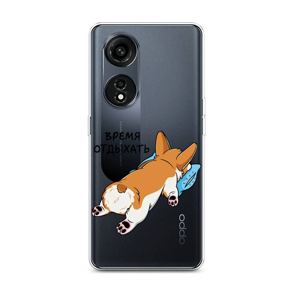 

Чехол на Oppo A1 Pro "Корги отдыхает", Черный;коричневый;голубой, 2512250-1