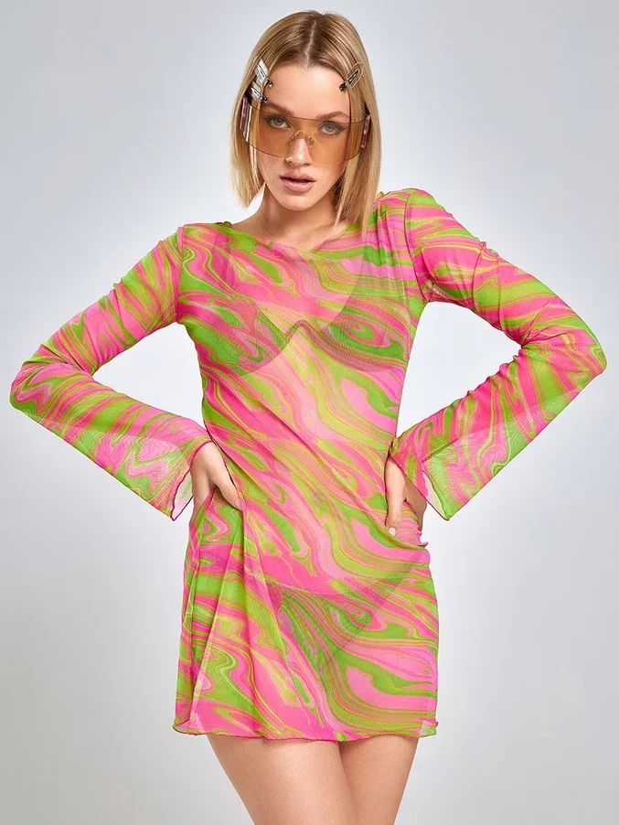 Пляжная туника женская ALZA ST0004 розовая 42 RU