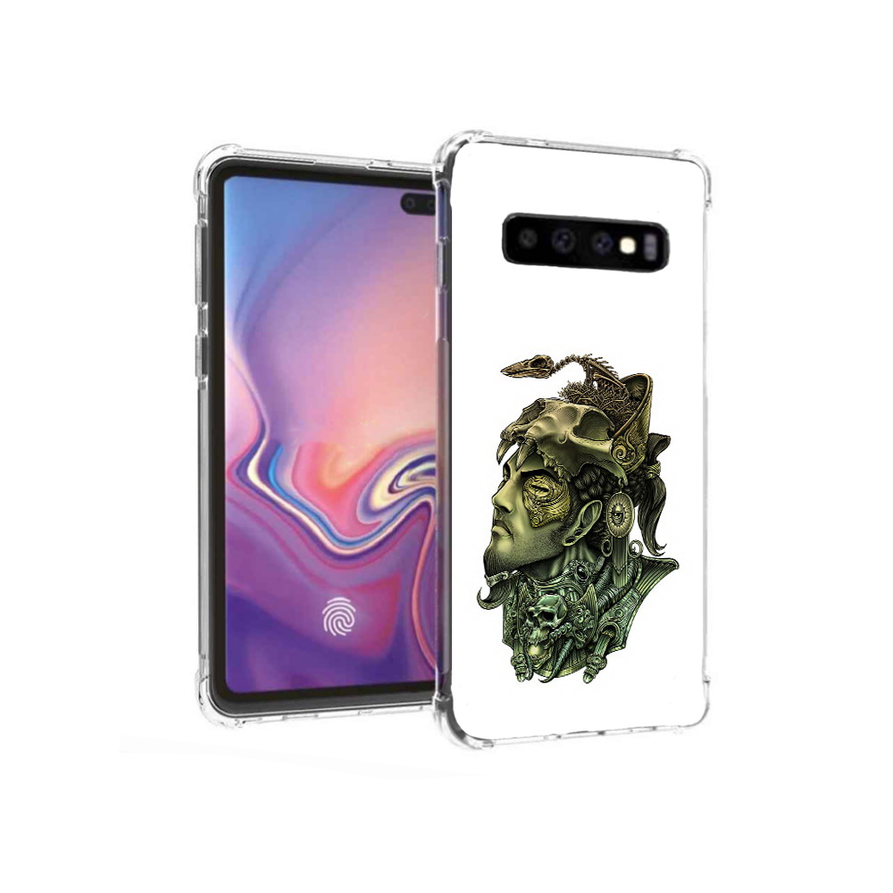 

Чехол MyPads Tocco для Samsung Galaxy S10+ бронзовый воин (PT125670.500.248), Прозрачный, Tocco