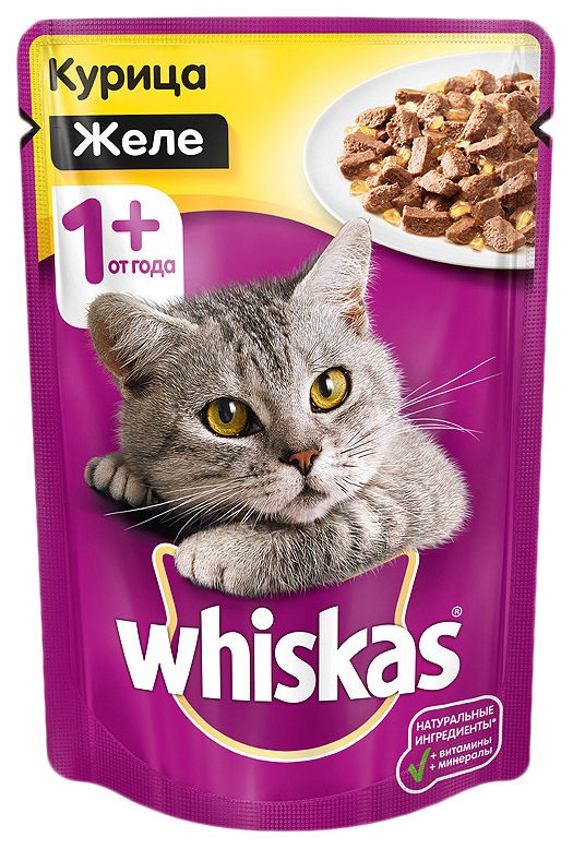 

Влажный корм для кошек Whiskas желе с курицей, 85 г