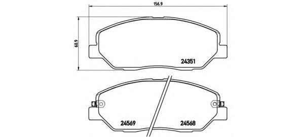 

Колодки дисковые п. hyundai santa fe 2.7/2.2crdi 05> P30036 =1226 02 [581014du00]
