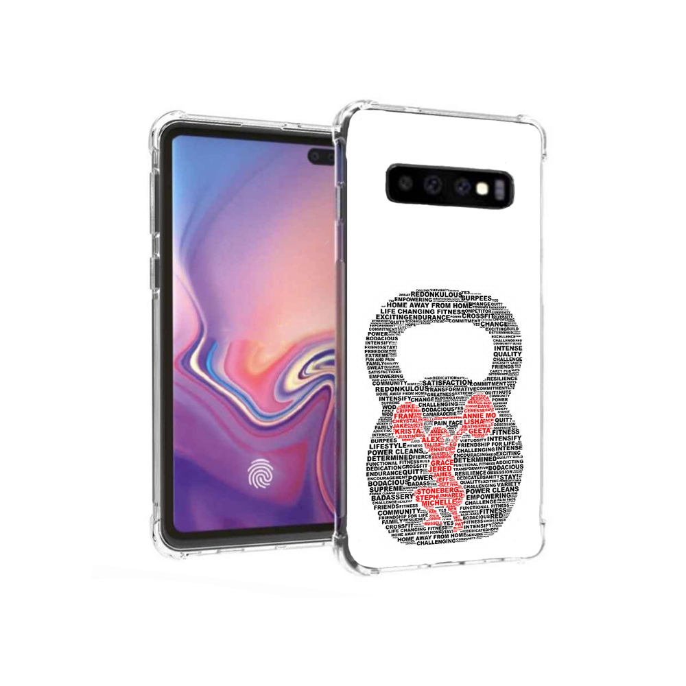 

Чехол MyPads Tocco для Samsung Galaxy S10+ бодибилдинг гиря из слов (PT125670.500.232), Прозрачный, Tocco