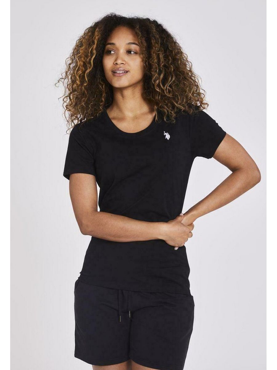 

Футболка женская U.S. POLO Assn. US221D00F черная L, Черный, US221D00F