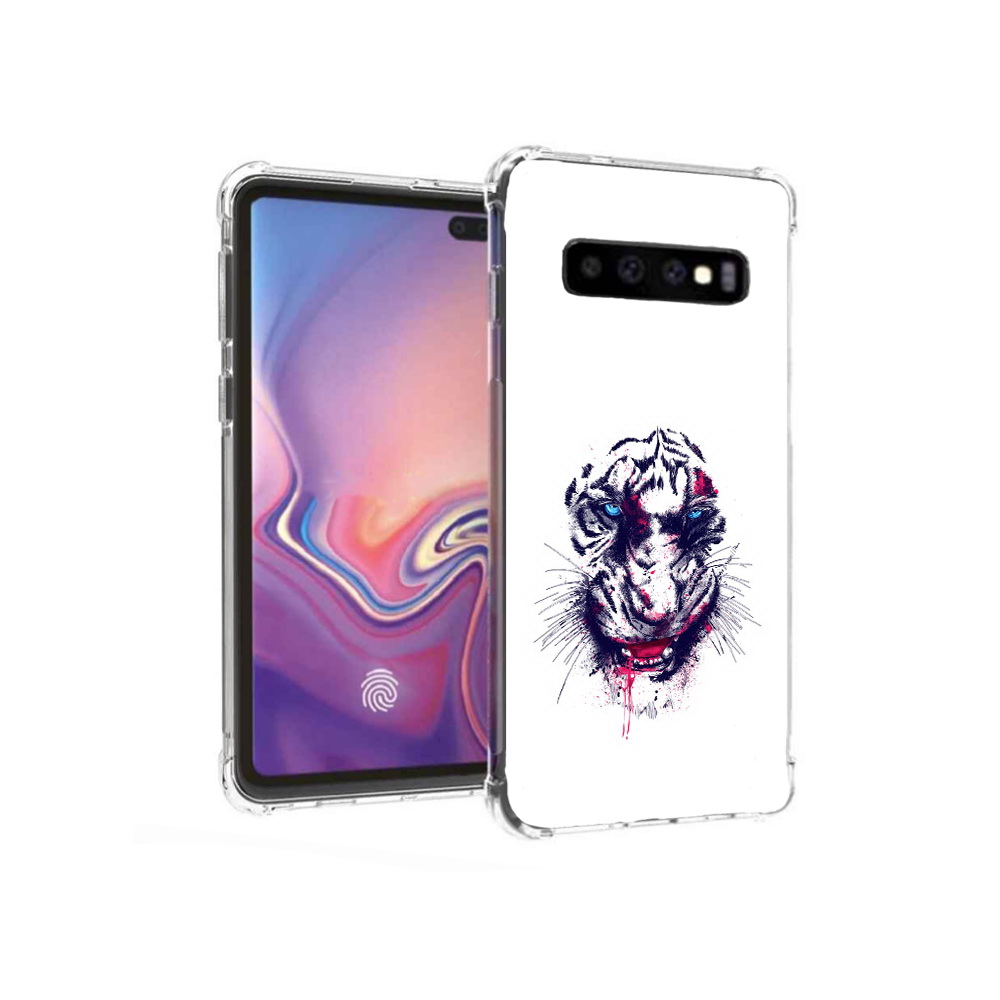 

Чехол MyPads Tocco для Samsung Galaxy S10+ безумный тигр (PT125670.500.228), Прозрачный, Tocco