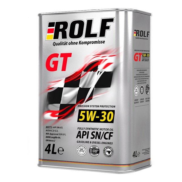 Моторное масло ROLF синтетическое GT SAE 5W30 API SN/CF. ACEA C2/C3 4л