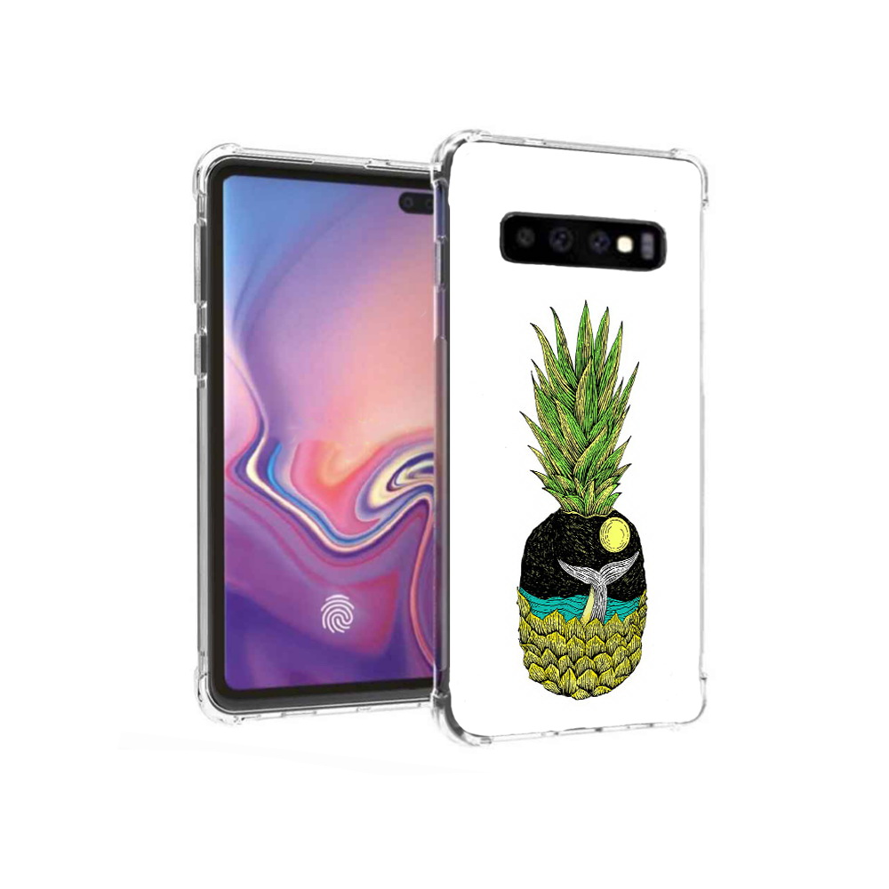 

Чехол MyPads Tocco для Samsung Galaxy S10+ ананас с китом (PT125670.500.220), Прозрачный, Tocco