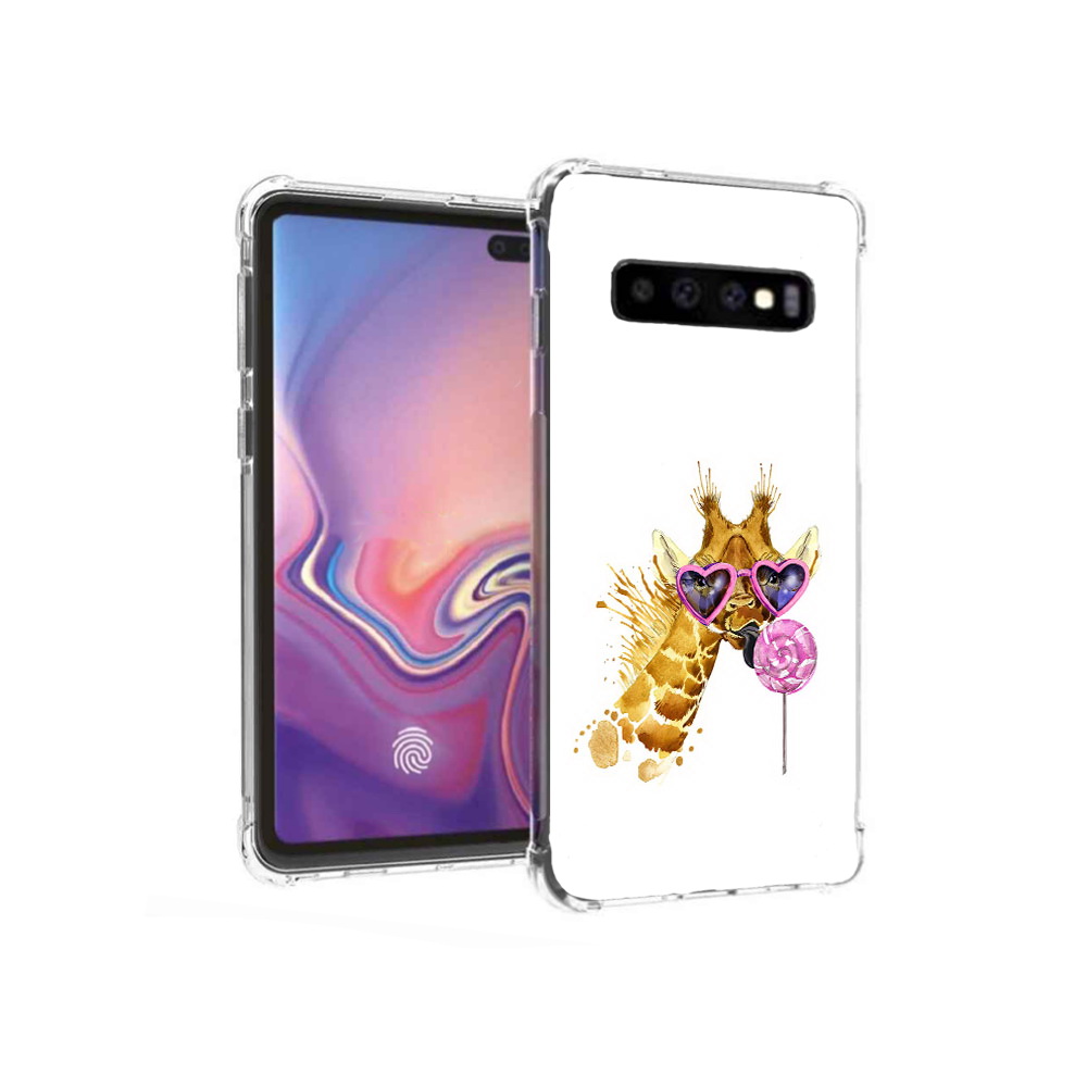

Чехол MyPads Tocco для Samsung Galaxy S10+ акварельный жираф (PT125670.500.217), Прозрачный, Tocco