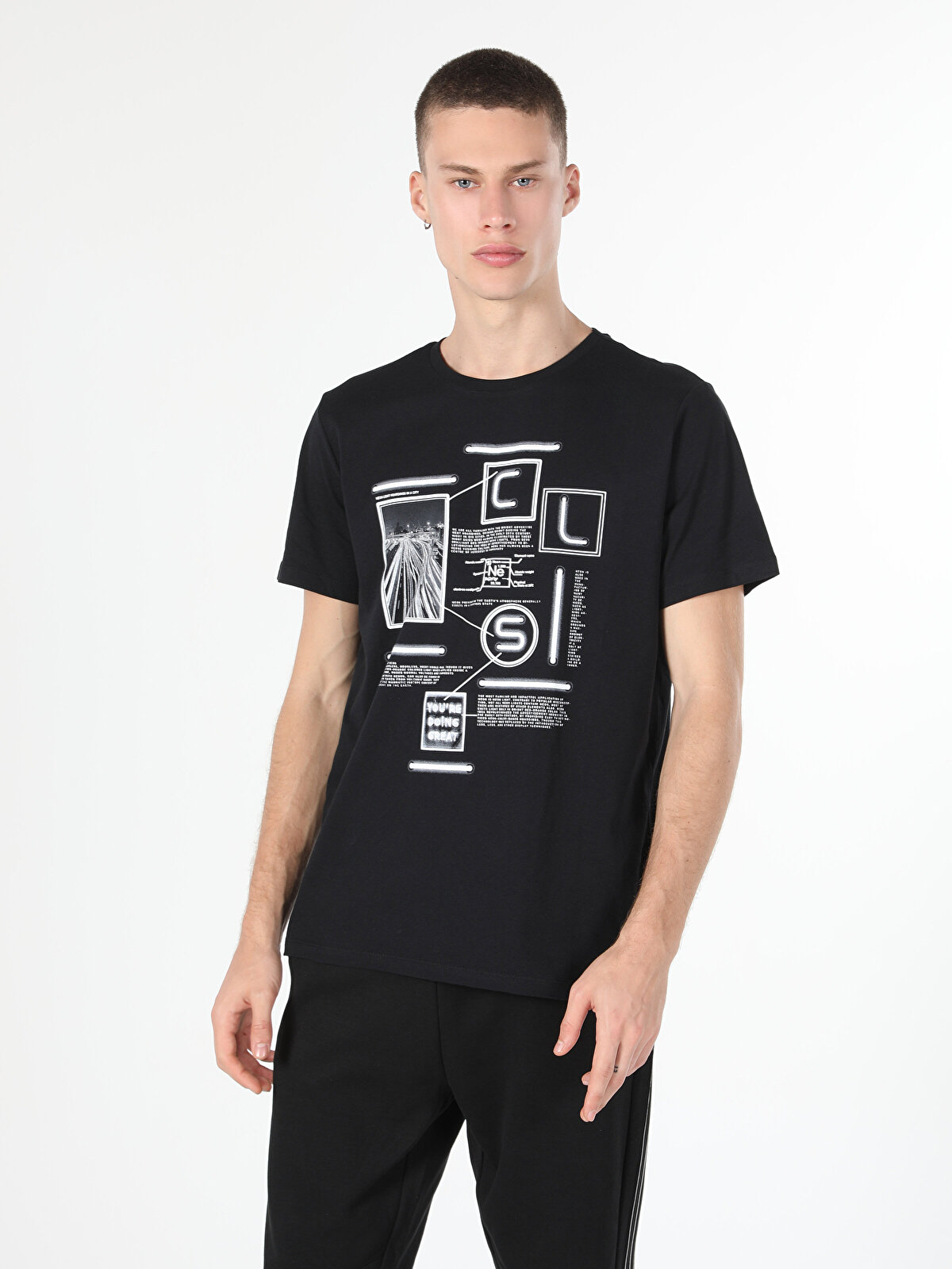 

Футболка мужская Colin's CL1059695_Q1.V1 черная M, CL1059695_Q1.V1