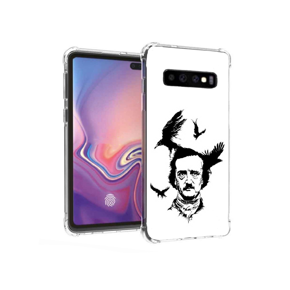 

Чехол MyPads Tocco для Samsung Galaxy S10+ Эдгар Аллан черно белый (PT125670.500.204), Прозрачный, Tocco