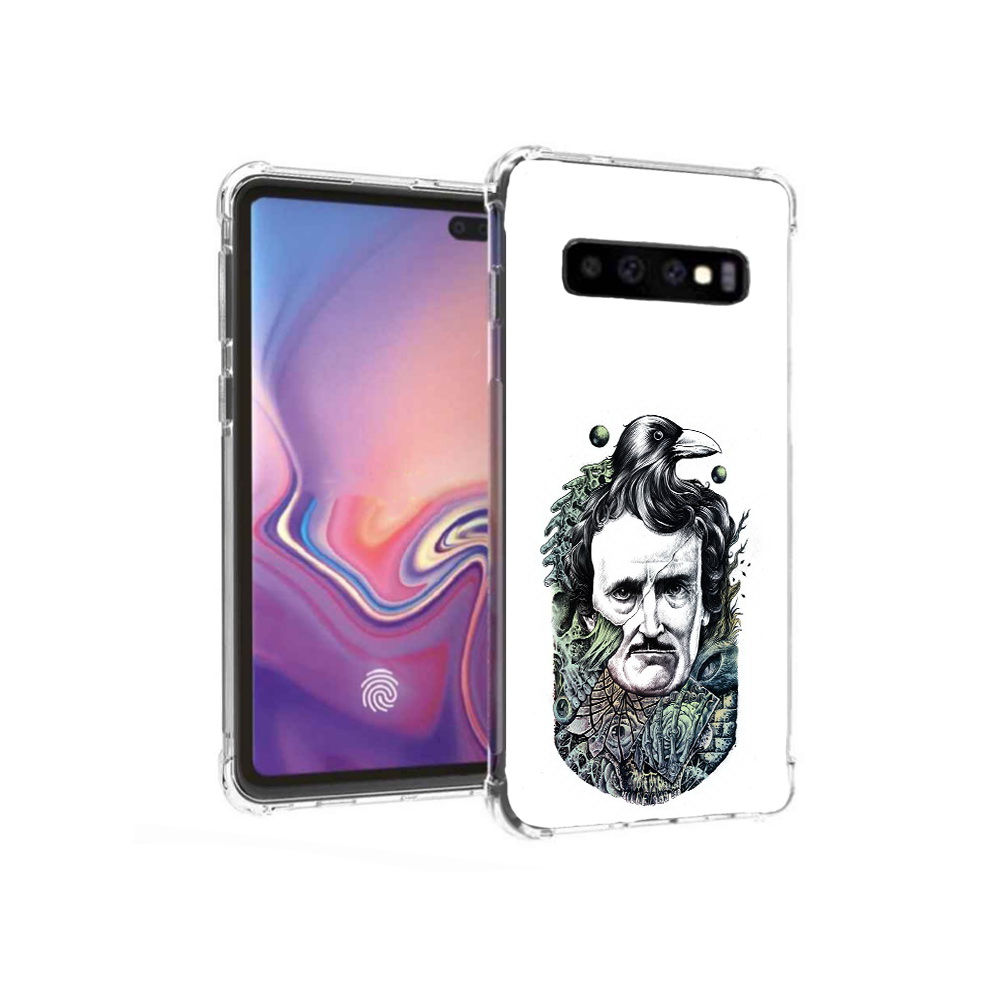 

Чехол MyPads Tocco для Samsung Galaxy S10+ Эдгар Аллан с вороном (PT125670.500.203), Прозрачный, Tocco