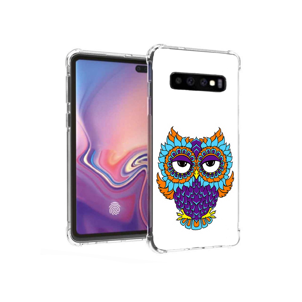 

Чехол MyPads Tocco для Samsung Galaxy S10+ Цветная сова (PT125670.500.198), Прозрачный, Tocco